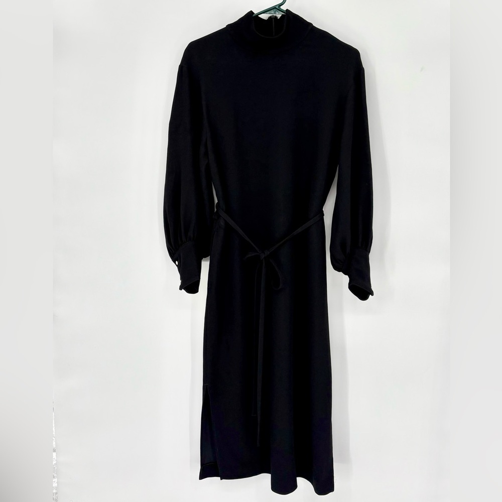 BANANA REPUBLIC CREPE MOCK-NECK MIDI DRESS - Picture 2 of 15